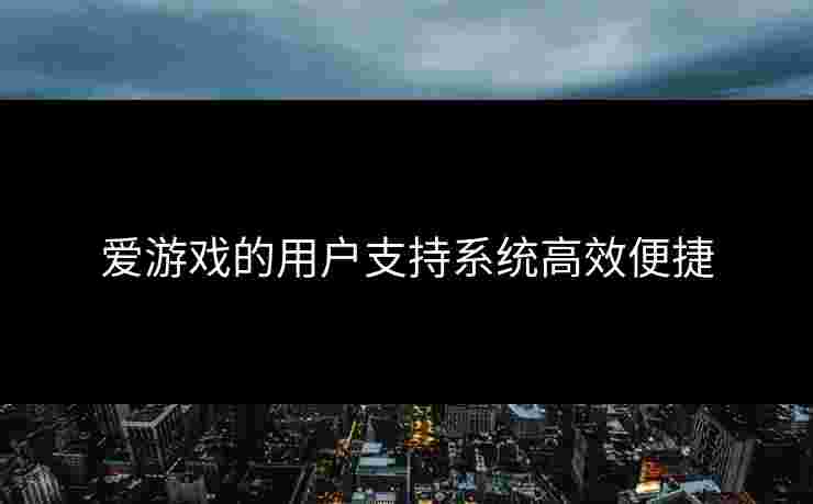爱游戏的用户支持系统高效便捷