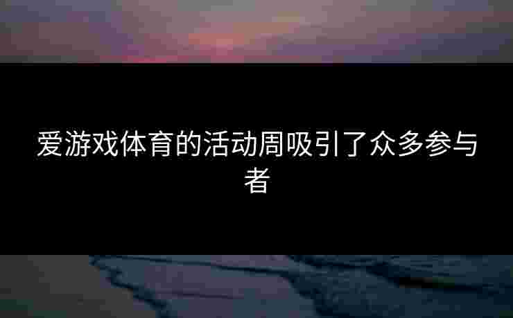 爱游戏体育的活动周吸引了众多参与者