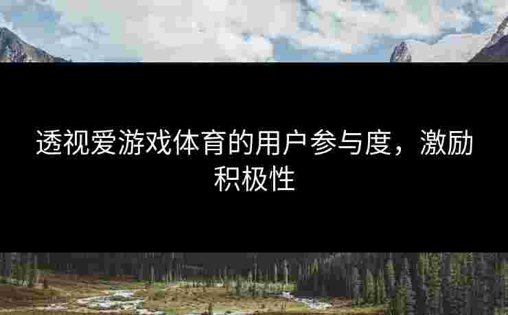透视爱游戏体育的用户参与度，激励积极性