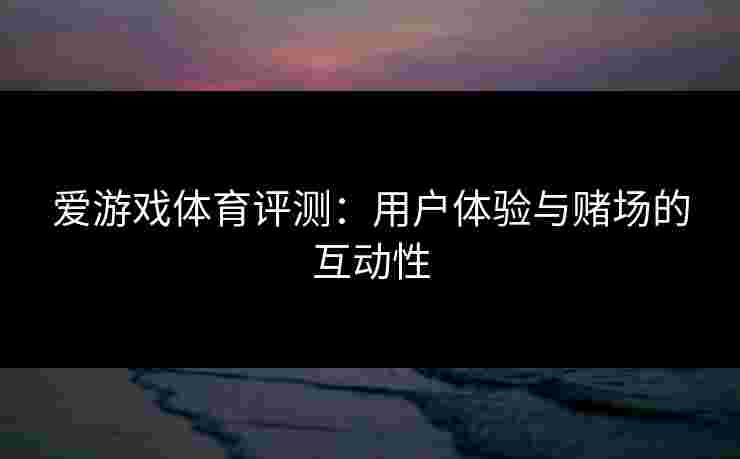 爱游戏体育评测：用户体验与赌场的互动性
