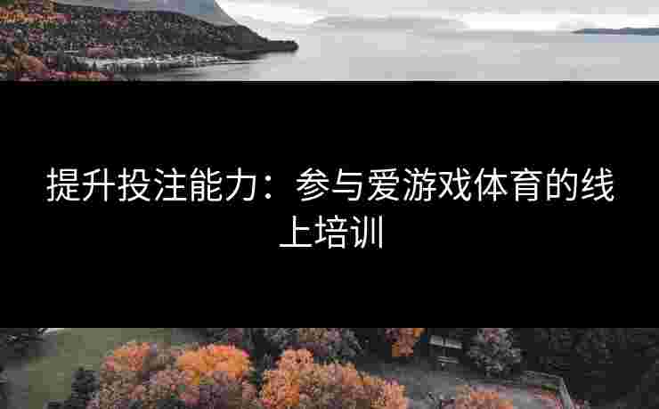 提升投注能力：参与爱游戏体育的线上培训
